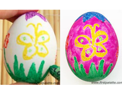Crayon Resist Colored Eggs