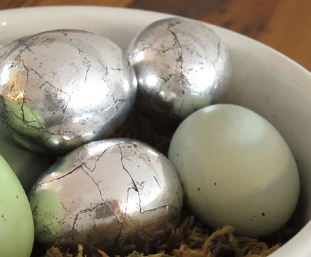 Metallic Antique Silver Eggs