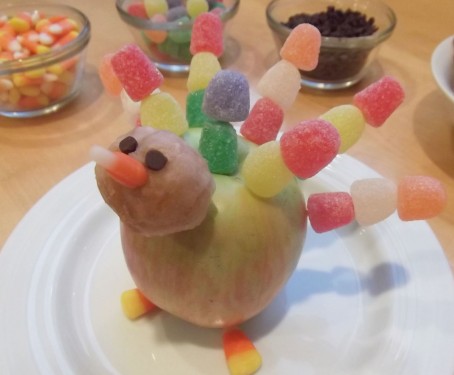 Apple and Candy Turkey Craft and Recipe | Celebrating Holidays