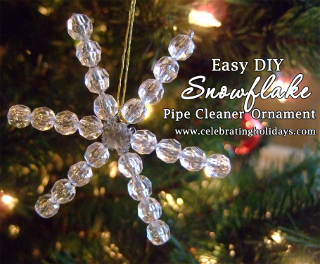 DIY Snowflake Decorations with Pipe Cleaners and Beads